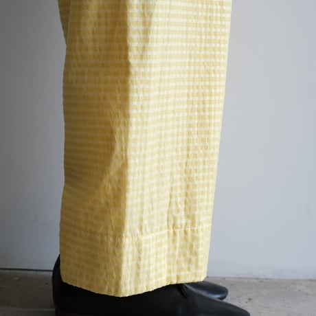 Yoli / Gingham wide pants（Lady ’s、Men’s /Yellow×Yellow)