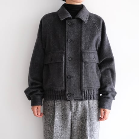 AURALEE / HAIRY WOOL MOHAIR CHAMBRAY BLOUSON(Lady's/DARK GRAY）