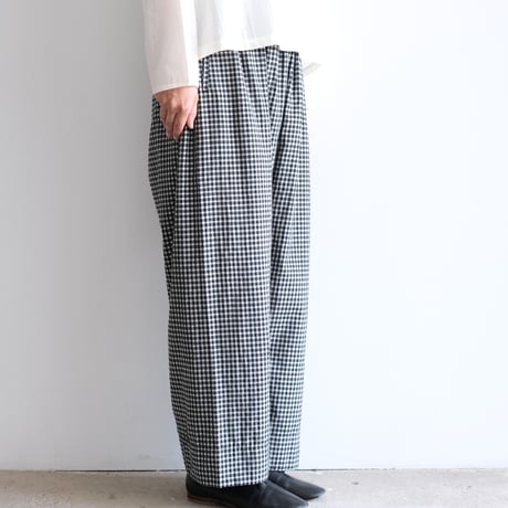 Yoli / Gingham wide pants（Lady ’s、Men’s /Black×White)