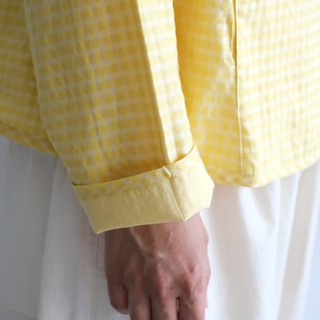 Yoli / Gingham reversible simple jacket（Lady ’s /Yellow×Yellow)