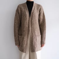 AURALEE / LOW-GAUGE HOMESPUN TWEED KNIT CARDIGAN(Lady's/TOP BROWN）