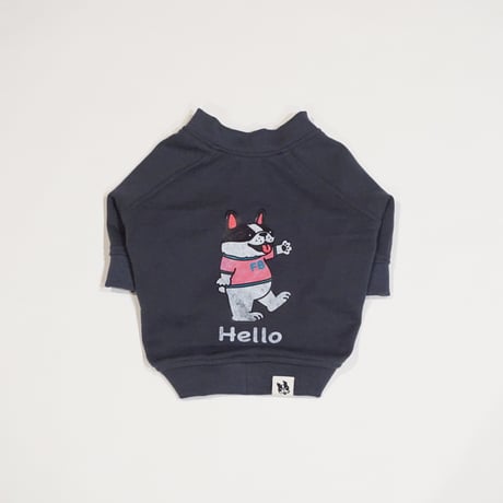 HelloスウェットTシャツ//ダークグレー・・・フレブル服TiTiTi
