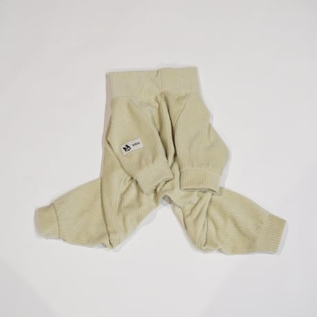 リブニットのロンパース//サンドベージュ・・・フレブル服TiTiTi