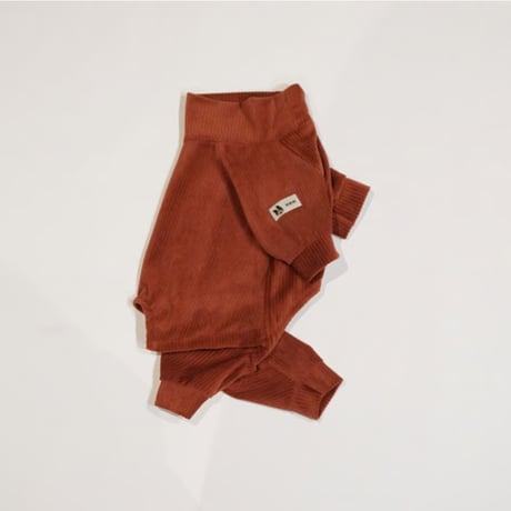リブニットのロンパース//レンガ・・・フレブル服TiTiTi