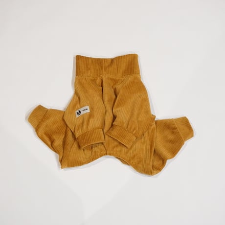 リブニットのロンパース//マスタード・・・フレブル服TiTiTi