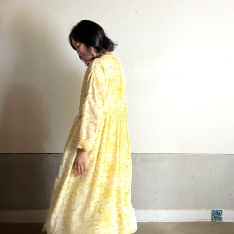 ルクツル　ローブー「Jodhpurロング丈」・マリーゴールド花びら染め　コットンシルク