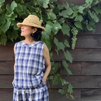 ルクツル の ノースリブブラウスーコルカタカディー チェック