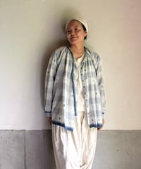 ルクツル のボウタイブラウスーコルカタ・ジャムダニ織りー