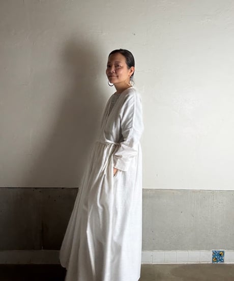ルクツル　ローブー「Jodhpurロング丈」・ベンガルカディ・ふわふわチェック織り