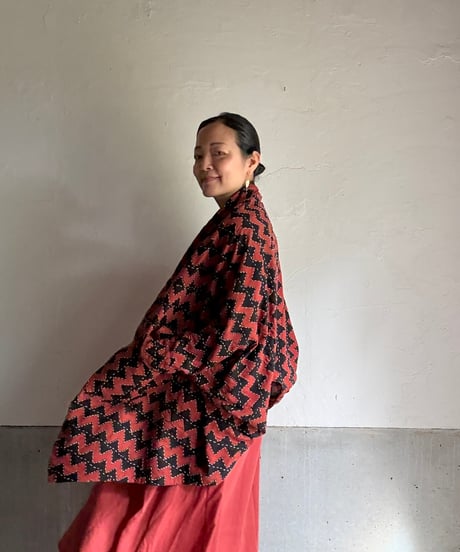 ルクツル　ディパックさんのハンドブロックプリント＆カンタの羽織