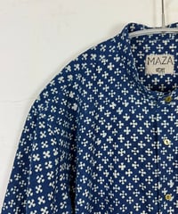MAZA 　バグルー伝統染めブロックプリントのシャツ・半袖