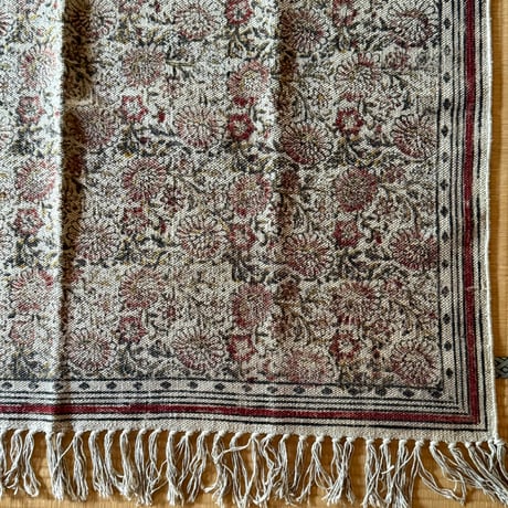 ハンドブロックプリント・コットンラグ　115×185   A
