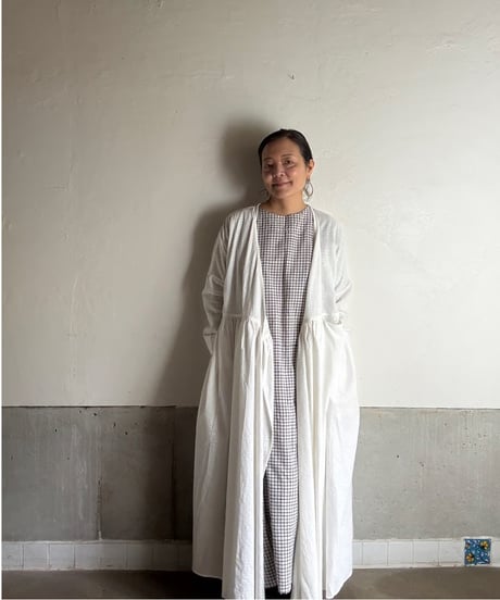 ルクツル　ローブー「Jodhpurロング丈」・ベンガルカディ・ふわふわチェック織り