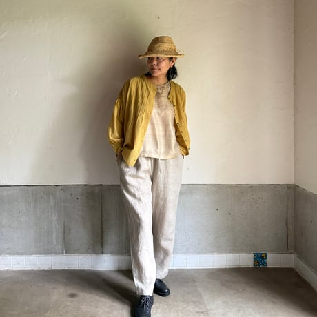 ルクツル・ピンタックブラウス・カディ　柘榴染め