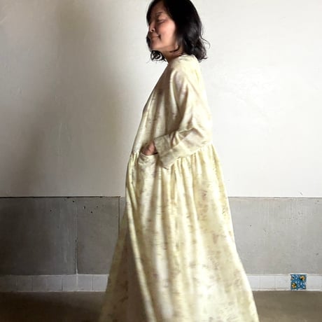ルクツル　ローブー「Jodhpurロング丈」・ローズ花びら染め　コットンシルク