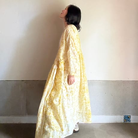 ルクツル　ローブー「Jodhpurロング丈」・マリーゴールド花びら染め　コットンシルク