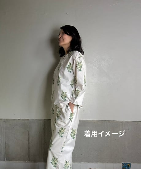 ハンドブロックプリント　パジャマセットーPurple Mimosaー