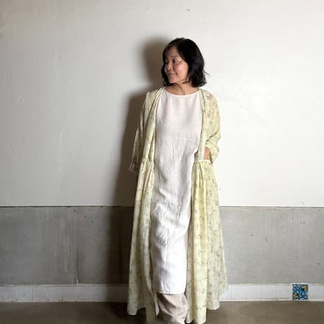 ルクツル　ローブー「Jodhpurロング丈」・ローズ花びら染め　コットンシルク
