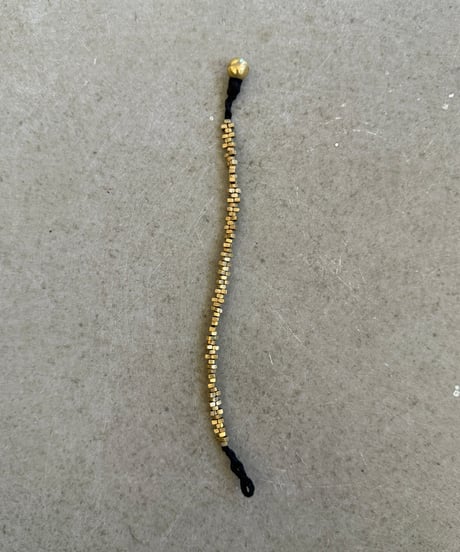手作り真鍮ビーズと糸細工のブレスレット    H