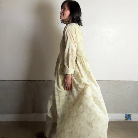 ルクツル　ローブー「Jodhpurロング丈」・ローズ花びら染め　コットンシルク