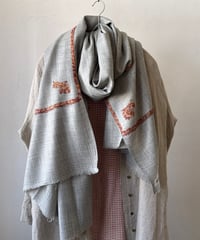 カディウール　手刺繍大判ストール