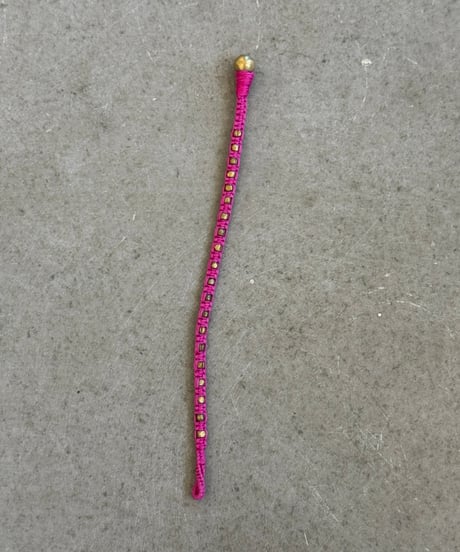 手作り真鍮ビーズと糸細工のブレスレット   I