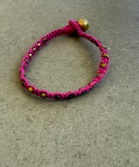 手作り真鍮ビーズと糸細工のブレスレット   I