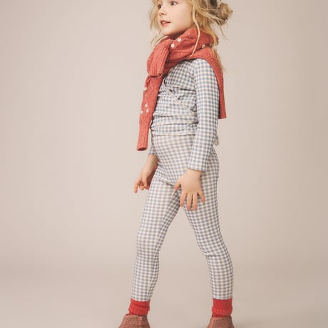 SOOR PLOOM / Wrap Tee - Gingham Print, Powder