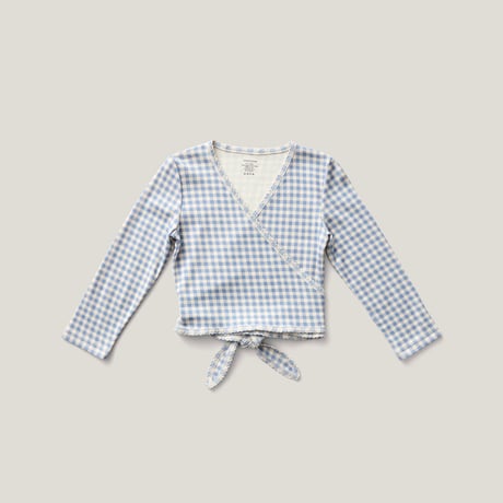 SOOR PLOOM / Wrap Tee - Gingham Print, Powder