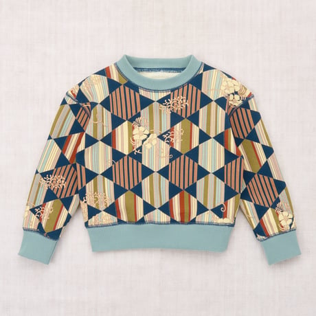 Misha & Puff / CREWNECK SWEATSHIRT - MARINE BLUE TESSELL