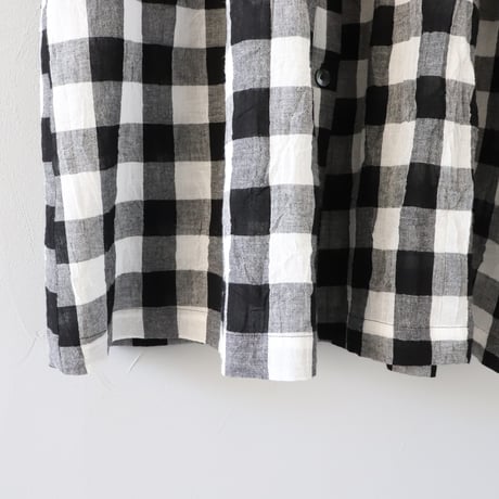 涼しい！しろくろワンピース〈大きめチェック〉【Cotton House Aya×ZIPANG】