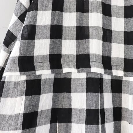 涼しい！しろくろワンピース〈大きめチェック〉【Cotton House Aya×ZIPANG】