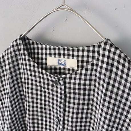 涼しい！しろくろワンピース〈小さめチェック〉【Cotton House Aya×ZIPANG】