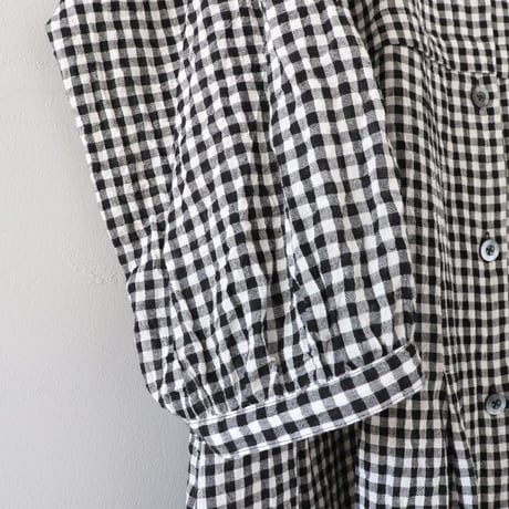 涼しい！しろくろワンピース〈小さめチェック〉【Cotton House Aya×ZIPANG】