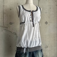 half zip up design sleeveless tops