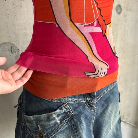 layered design sleeveless tops