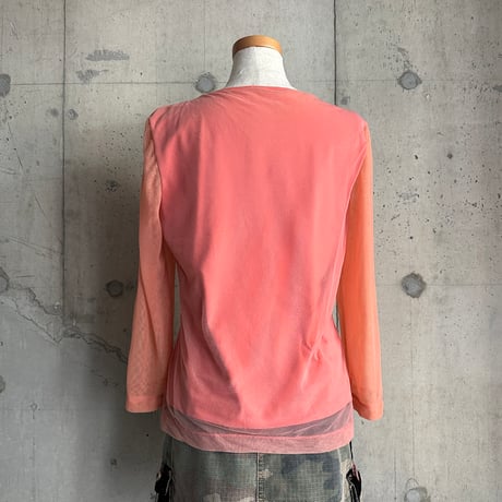 butterfly see-through L/S tops