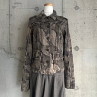 embroidery & camouflage patterned jacket