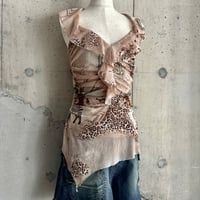 animal patterned halter neck sleevless tops