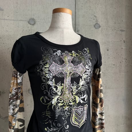 glitter rayered L/S cut&sew