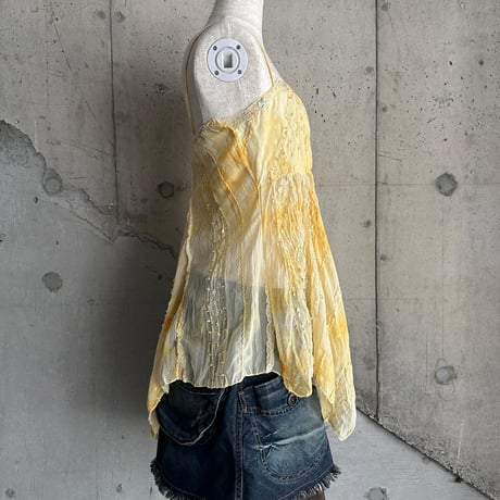 spangle & lace see-through camisole