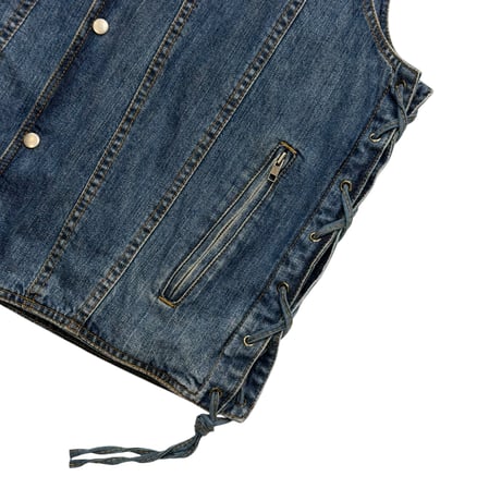 90~00s side lace-up design denim vest