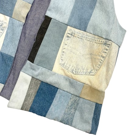 Old handmade design denim vest