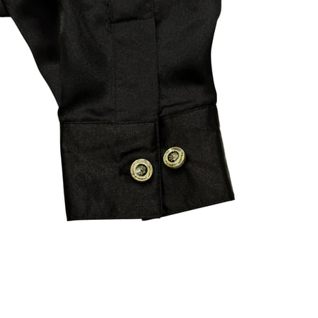 90s lece-up design poly pull-over shirt