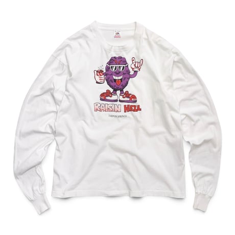 80s "raisin hell" L/s print t-shirt