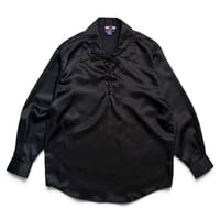 90s lece-up design poly pull-over shirt