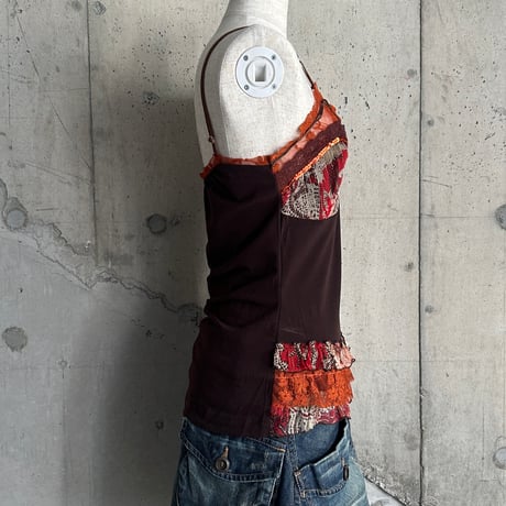 batik & frill design camisole