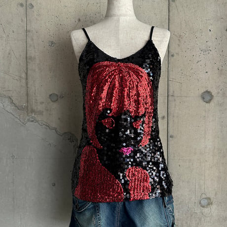 girl's face spangle camisole