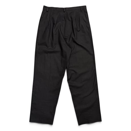 90s "Carolhorn" 2tucks black linen slacks pants