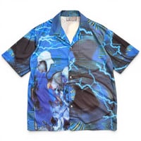 90s  "POINT ZERO" digital pattern s/s shirt